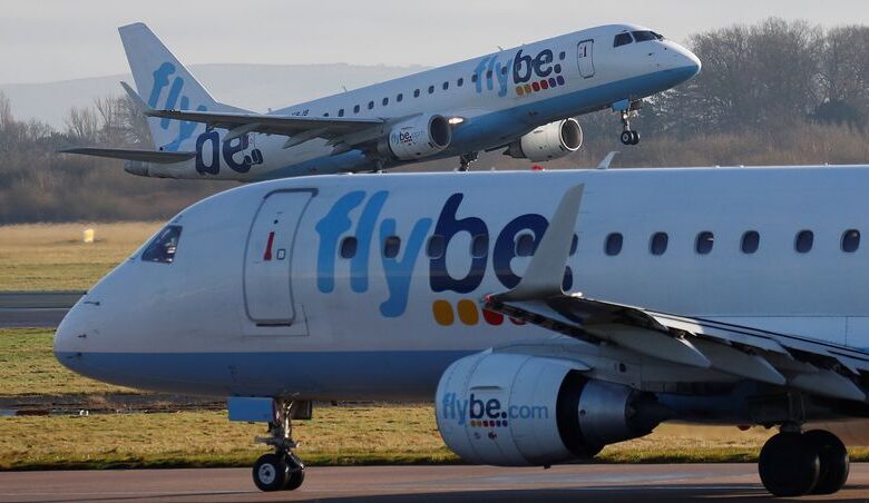 The UK airline Flybe has gone bankrupt, so scheduled flights are canceled.