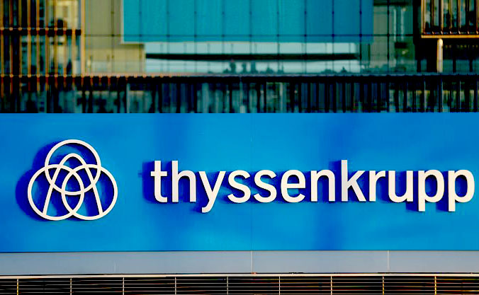 Thyssenkrupp's operating profit in Q1 went down because customers cut orders and metal prices went down.